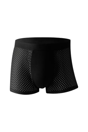 Mens Boxers Hollow Out Breathable Stretch Underwear Front Pouch Color Block Athletic Workout Pantys with Elastic Waistband