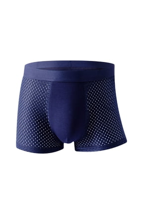Mens Boxers Hollow Out Breathable Stretch Underwear Front Pouch Color Block Athletic Workout Pantys with Elastic Waistband