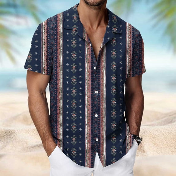 YSUEJPF Mens Hawaiian Shirts, Summer Short Sleeve Button Down Tropical Shirt, Big & Tall Beach Shirts