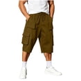 thumbnail image 1 of YSUEJPF Mens Long Shorts Ripstop Wrinkle Resistant‌ Baggy Cargo Capri Pants Twill Stretchy Outdoor Capris with Multi Pockets, 1 of 7