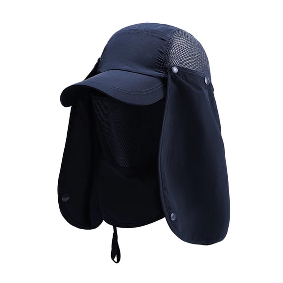 YSUEJPF Mens Quick Dry Sun Hat with Detachable Face Mask and Neck Cover Breathable UV Protection Baseball Cap for Hiking Fishing Camping