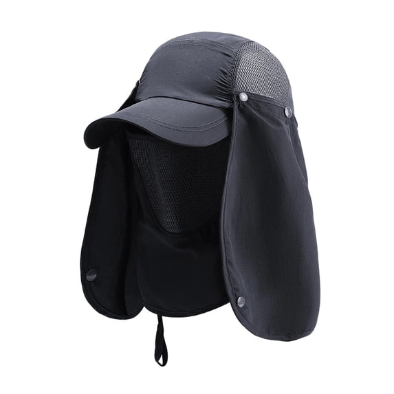 YSUEJPF Mens Quick Dry Sun Hat with Detachable Face Mask and Neck Cover Breathable UV Protection Baseball Cap for Hiking Fishing Camping