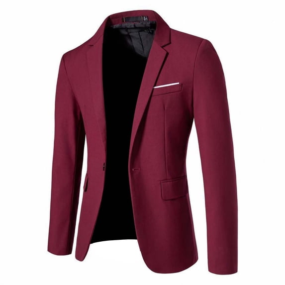 YSUEJPF Men's Sport Coats One Button Notch Lapel Classic Solid Blazer Wedding Formal Dress Suit Jackets