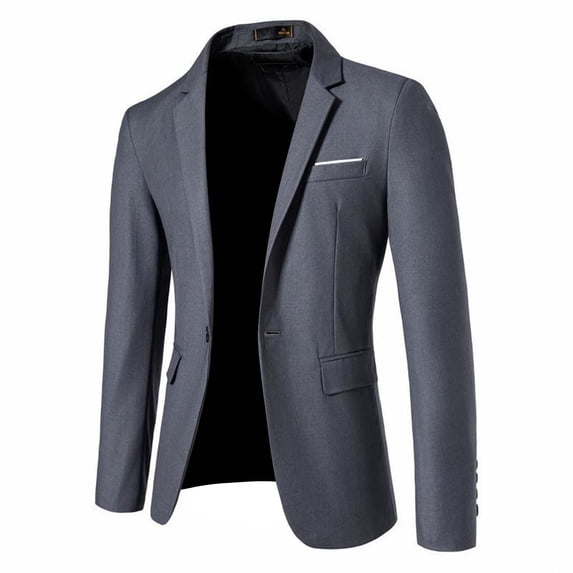YSUEJPF Men's Sport Coats One Button Notch Lapel Classic Solid Blazer Wedding Formal Dress Suit Jackets