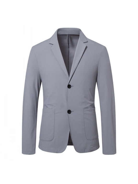 Mens Suits Textured Notch Lapel Single Breasted Business Casual Blazer Long Sleeve Comfy Soft Sport Coat