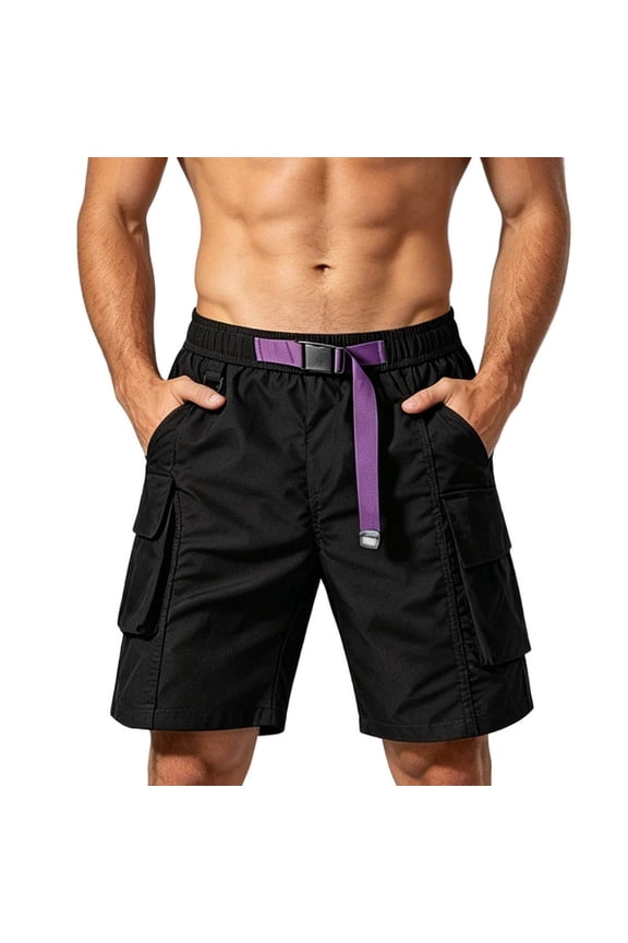 Mens Swim Trunks, Quick Dry Solid Color Board Shorts, Athletic Gym Shorts with Pockets