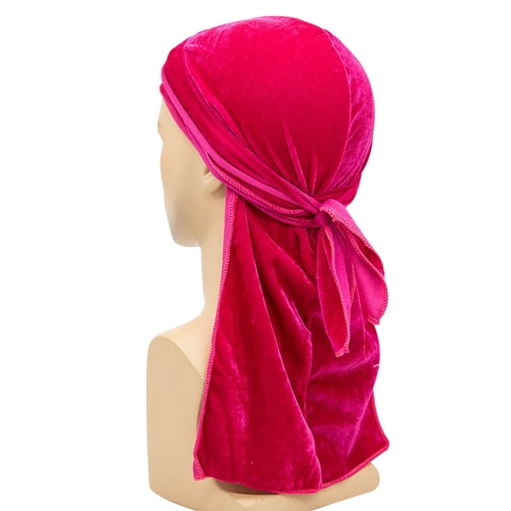 YSUEJPF Mens Velvet Durags Casual Basic Turban Headwear Fashion Headwraps for 360 Waves Braids Locs & Wolfing