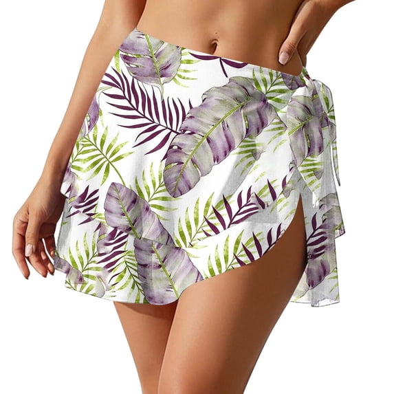 YSUEJPF Sarong Wraps for Women Sheer Chiffon Tie Side Beach Swimsuit Coverup Short Bathing Suit Cover Up Skirt for Swimwear
