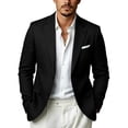 thumbnail image 1 of YSUEJPF Suits For Men Textured Floral Print Double Breasted Blazer One-Button Fitted Wedding Party Prom Suit Jackets, 1 of 5