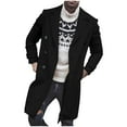 thumbnail image 1 of YSUEJPF Trench Coat for Men Double Breasted Notch Lapel Wool Overcoats Fall Winter Business Casual Long Sleeve Peacoat Classic Outerwear, 1 of 2