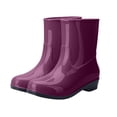 thumbnail image 1 of YSUEJPF Waterproof Rain Boots for Women Wide Calf Low Heel Non Slip Ankle Garden Boots Glossy Outdoor Work Shoes, 1 of 9
