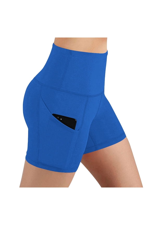 Women Tummy Control Yoga Shorts High Waisted Butt Lifting Workout Shorts with Pockets