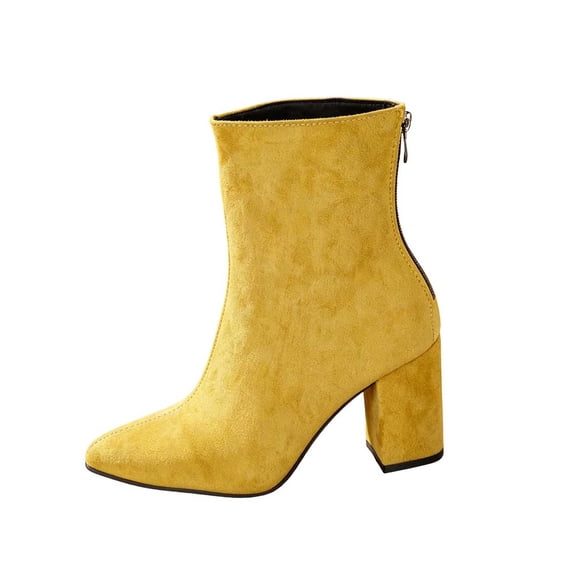 YSUEJPF Womens Boots Pointed Toe Chunky High Heel Elegant Ankle Boots for Party Dating Work Office