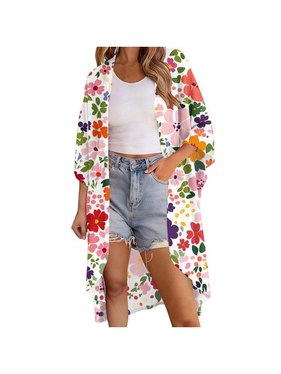 Womens Kimono Swimsuit Coverups Summer Beach Casual Loose Cardigans Bathing Suit Cover Ups for Swimwear