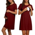 thumbnail image 1 of YSUEJPF Womens Labor and Delivery Gown Maternity Nursing Nightgowns Short Breasfeeding Sleepwear, 1 of 8