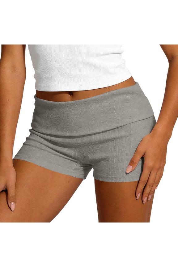 Womens Ribbed Low Rise Shorts Going Out Booty Mini Shorts Hot Pants Loungewear