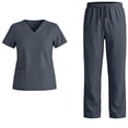 thumbnail image 1 of YSUEJPF Womens Scrubs Set Stretchy V Neck Short Sleeve Tops & Comfortable Scrubs Bottoms Lightweight Nurse Uniforms with Multi Pockets, 1 of 9