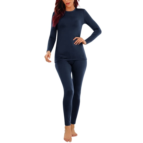 YSUEJPF Womens Thermal Underwear Sets Fall Winter Casual Long Sleeve Tops & Bottoms Warm Slim Fit Long Johns Sets