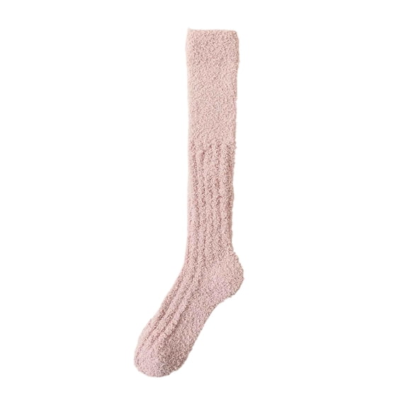 YSUEJPF Wool Knee High Socks for Women Fall Winter Thermal Fuzzy Plush Knee High Socks for Casual Sleeping Lounge