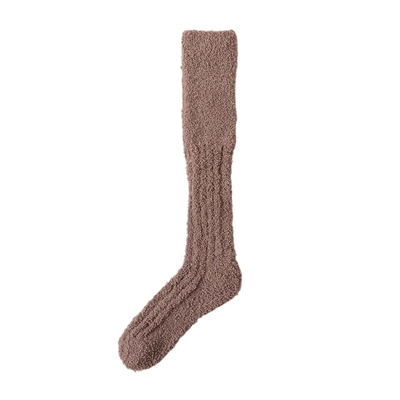 YSUEJPF Wool Knee High Socks for Women Fall Winter Thermal Fuzzy Plush Knee High Socks for Casual Sleeping Lounge
