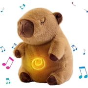 YSZZYSM Capybara Breathing Stuffed Animal, Anxiety Relief, Soothing Music Lights, Portable, Uses Three AAA Batteries Batteries to Be Provided by The User