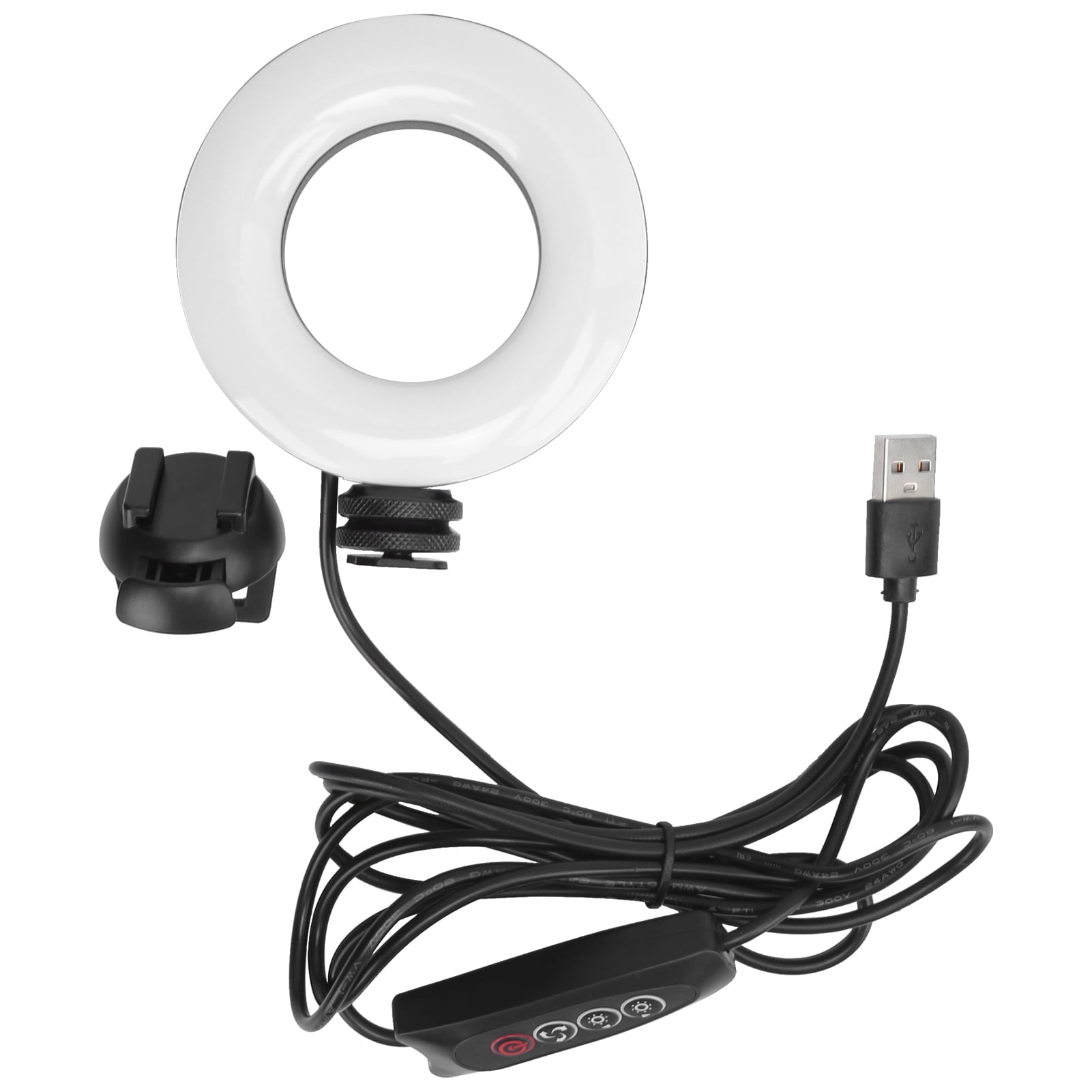 YT?48 4in Round LED Fill Light for Online Meeting Live Streaming Vlog