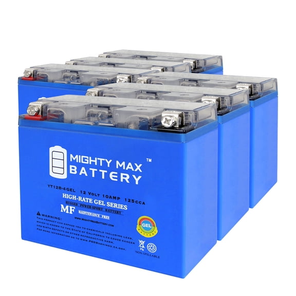 YT12B-4GEL 12V 10Ah GEL Replacement Battery compatible with Yamaha 1000 YZF R1 1998 - 6 Pack