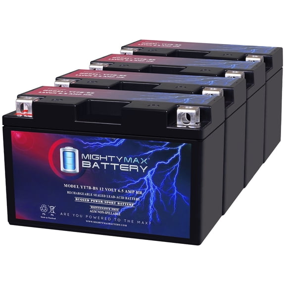 YT7B-BS 12V 6.5AH Replacement Battery Compatible with Suzuki 400 DR-Z400, E, S, SM 24 - 4 Pack
