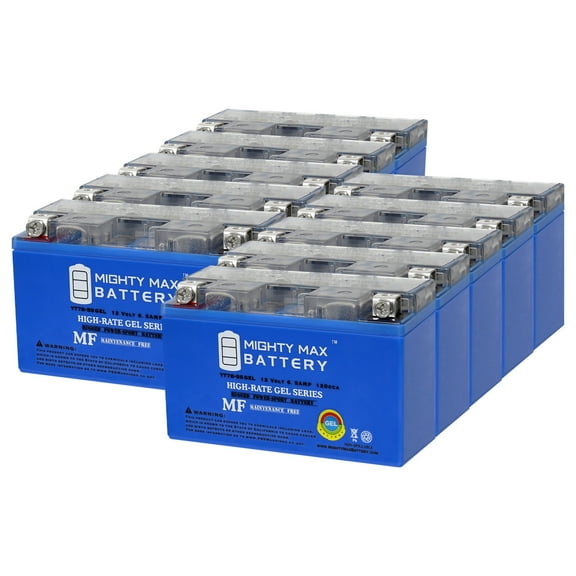YT7B-BS GEL 12V 6.5AH Replacement Battery Compatible with Interstate CT7B-BS - 10 Pack