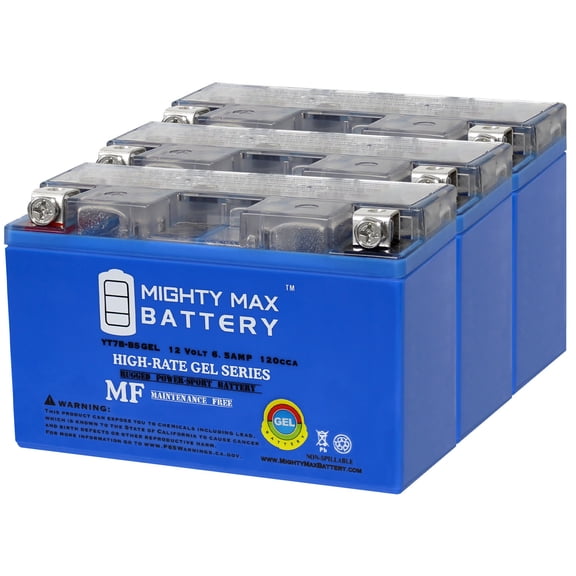 YT7B-BS GEL 12V 6.5AH Replacement Battery Compatible with Suzuki 400 DR-Z400, E, S, SM 24 - 3 Pack
