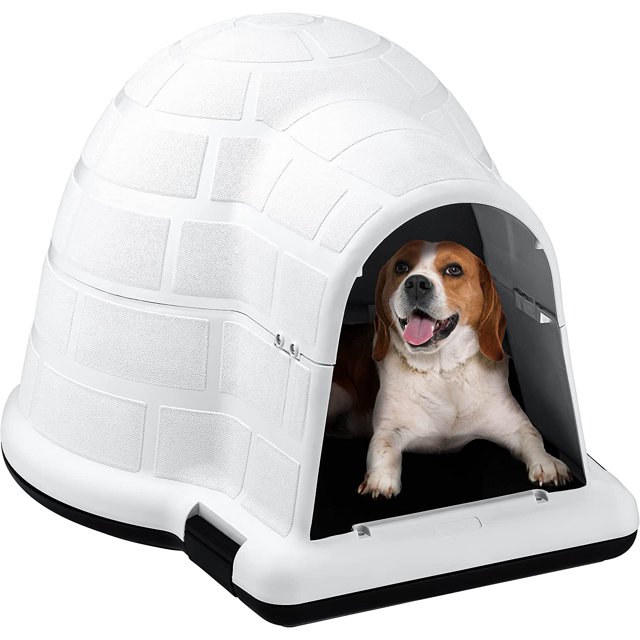 YTAHOME Plastic Igloo Dog House, Outdoor Indoor Large Insulated
