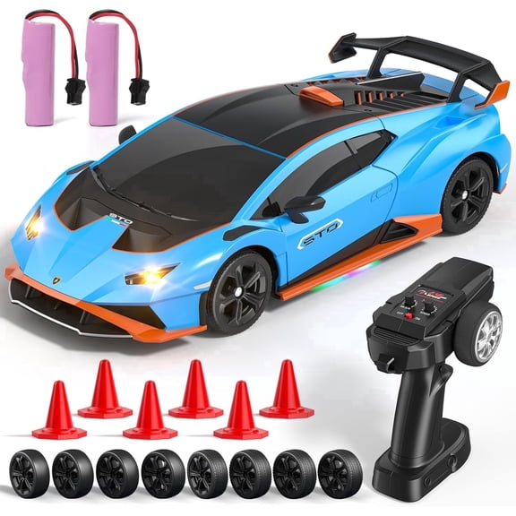 Lamborghini RC Car 1:24, Officially Licensed Remote Control Car 2.4GHz Drift RC Cars with LED Lights 2 Batteries for Kids Boys Age 8-12