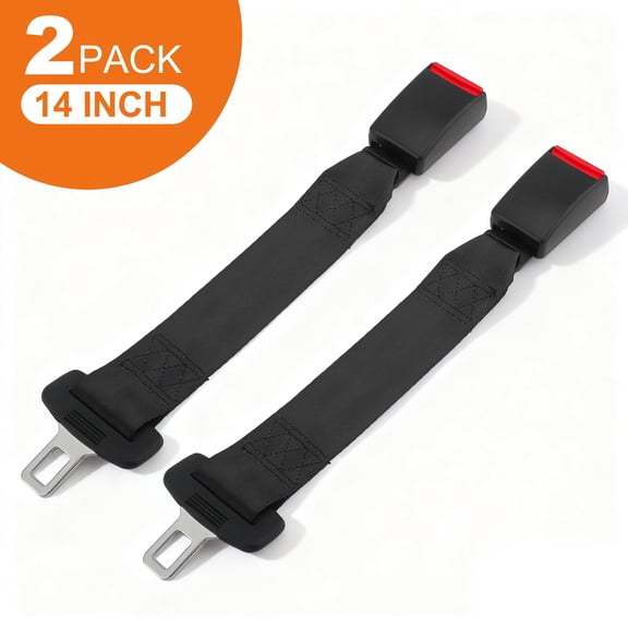 YTAKY Seat Belt Extender 14-inch 2 Pack for Cars Universal Seat Belt Car Buckle Extension Buckle Up (7/8" Tongue Width)