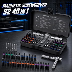 YTAKY Magnetic Screwdriver , 40 in 1,Multi-Purpose ratchet screwdriver set,Tool Kit for Home with detachable ratchet handle,Portable Repair&DIY Project.