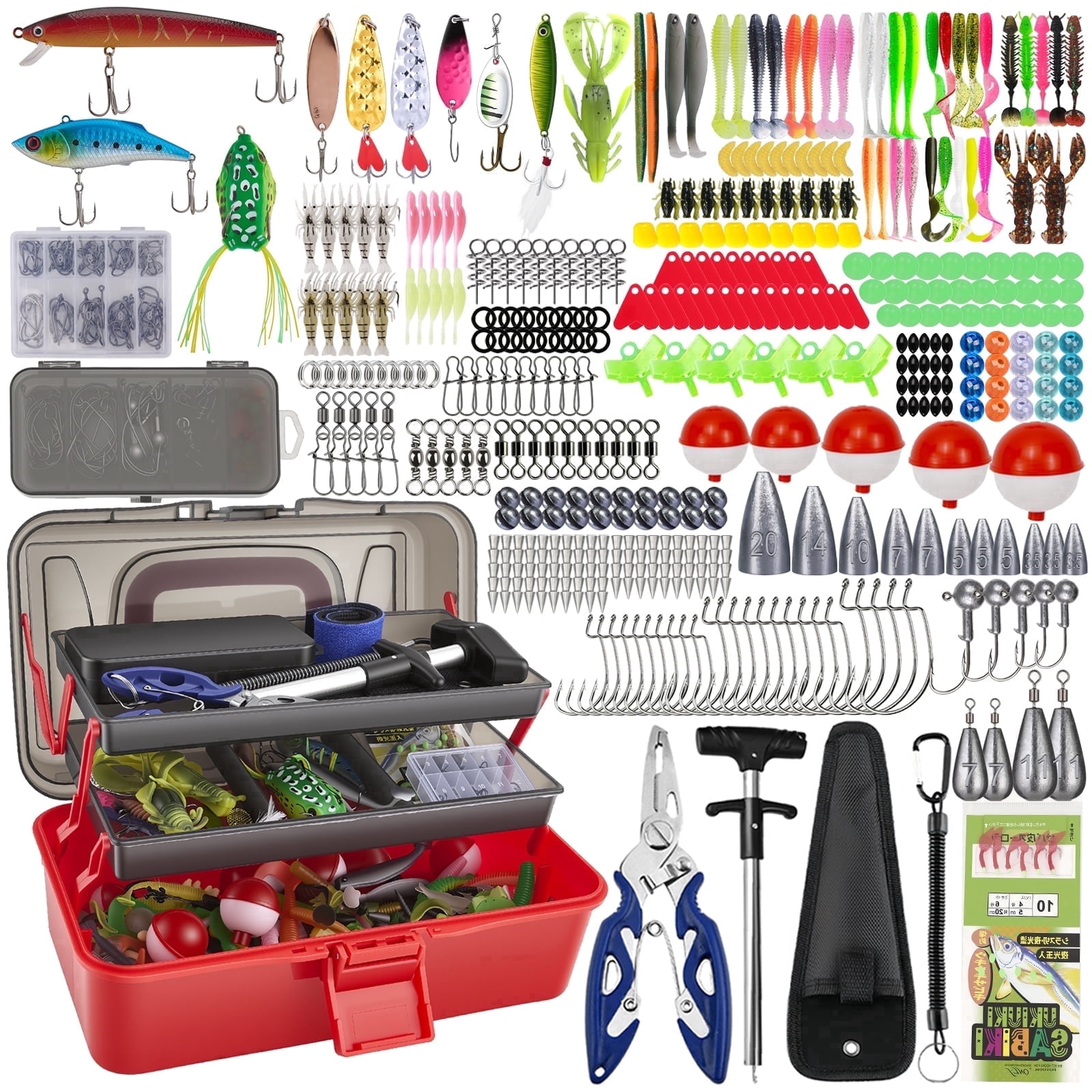 bass tackle box basics THKFISH Fishing Lures Kit, Fishing Gear Kit for Freshwater Saltwater with Tackle Included Topwater Baits, Spinner bait, Frog, Hooks/Weights Accessories Gift for Adults : Sports & Outdoors 6 handpicked items from top brands around the world Each box contains a random assortment of lures Fishing Lures Tackle Box Bass