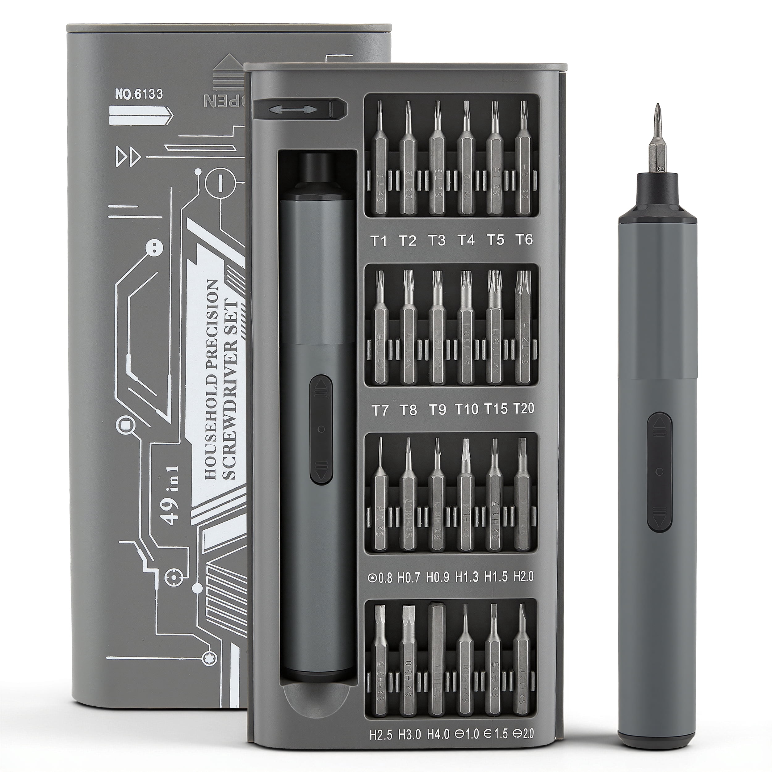 YTAKY Electric Precision Screwdriver Set, 3 N.m Torque with 49 Magnetic Bits, Quick-Charge Battery & Magnetic Holder - Ideal for Electronics Repair (Phones, Lap
