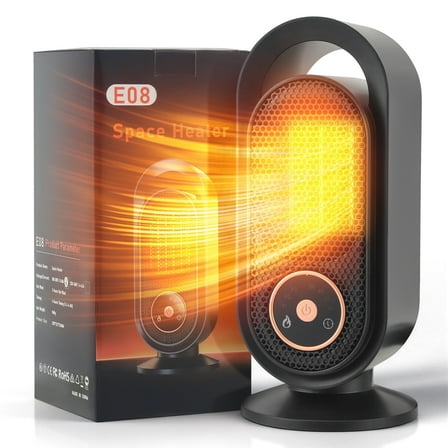 YTAKY Space Heater, 1500W Portable Heaters for Inside, Electric Heater with Thermal Sensor for Home, 8H Timer, 3 Modes, Safe Quiet Heater for Bedroom