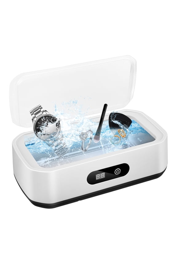 Ultrasonic cleaner, 49000Hz ultrasonic cleaner, 650ml glasses cleaner, 5 times function, 304 stainless steel material, professional ultrasonic cleaner