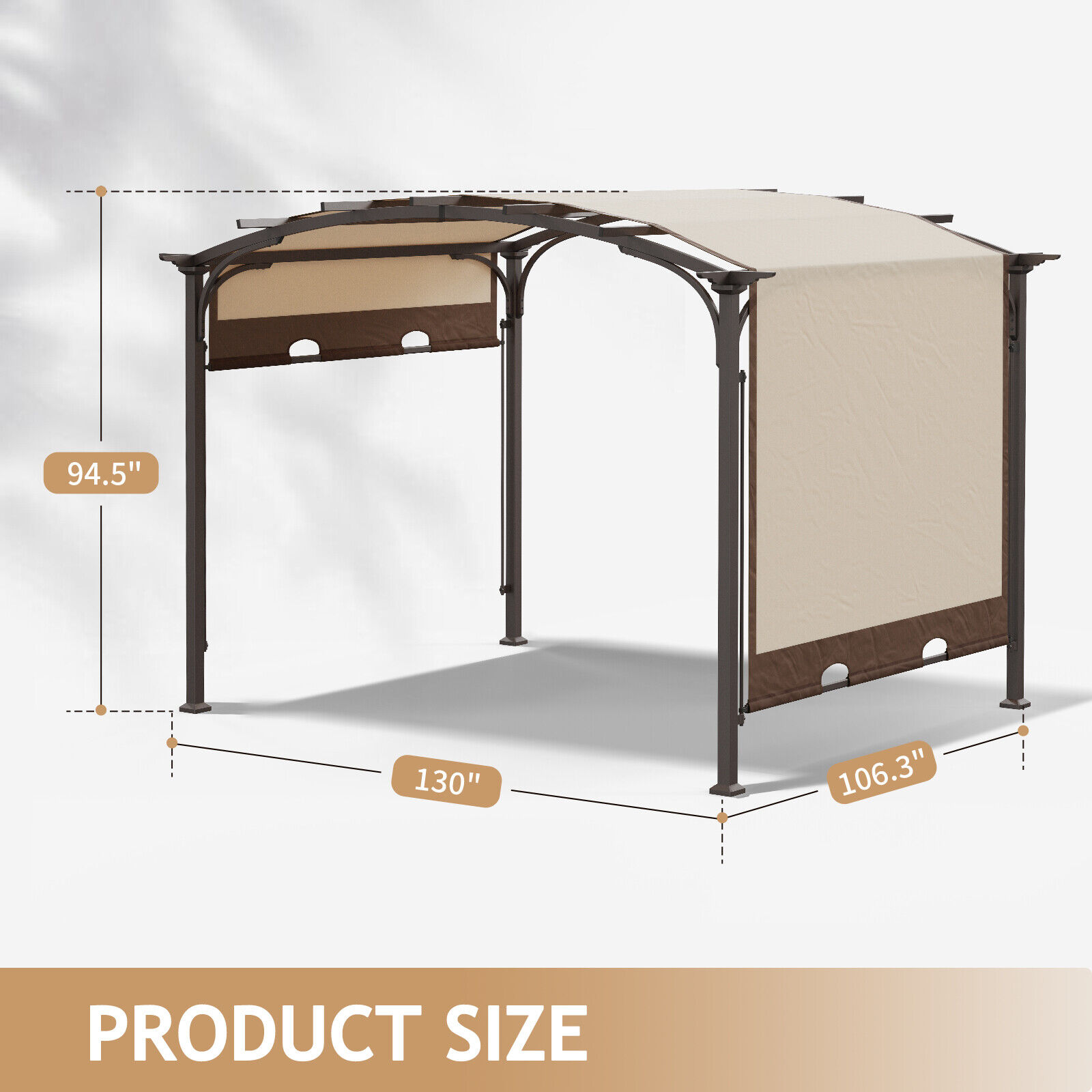 YTBW 10.8X 8.8 Ft Outdoor Pergola Patio Gazebo Shade Canopy Carport