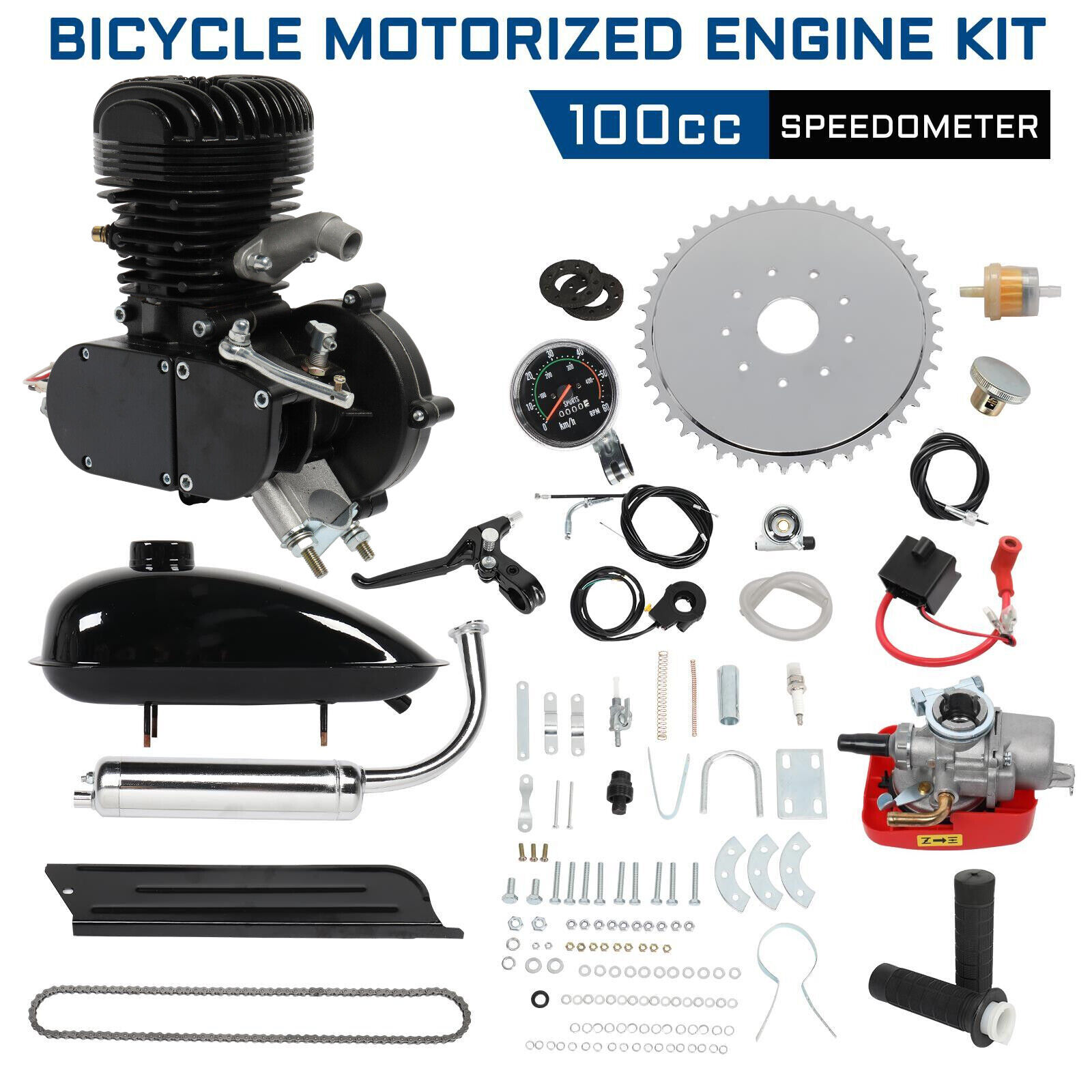 YTBW 100Cc Bicycle Motor Kit Bike Motorized 2 Stroke Petrol Gas Engine