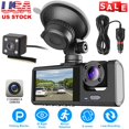 YTBW 1080P 3Lens Car Dvr Dash Cam Video Recorder Auto Night Vision