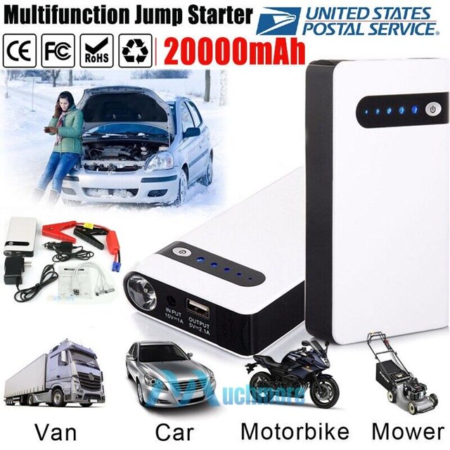 YTBW 12V Auto Car Jump Starter Booster 400A Peak Battery Charger Power