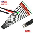 YTBW 12X Archery 28 Inch Carbon Arrows 7.8Mm Sp 500 For Compound