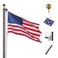 YTBW 30 Ft Aluminum Sectional Flagpole With 3X5 Ft Flag Gold Ball