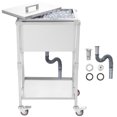 YTBW 32Qt Rolling Ice Chest Cooler Cart Outdoor Stand Up Cooling Bin On
