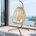YTBW 350Lb Hanging Egg Chair Hammock Foldable Patio Swing Stand Steel W
