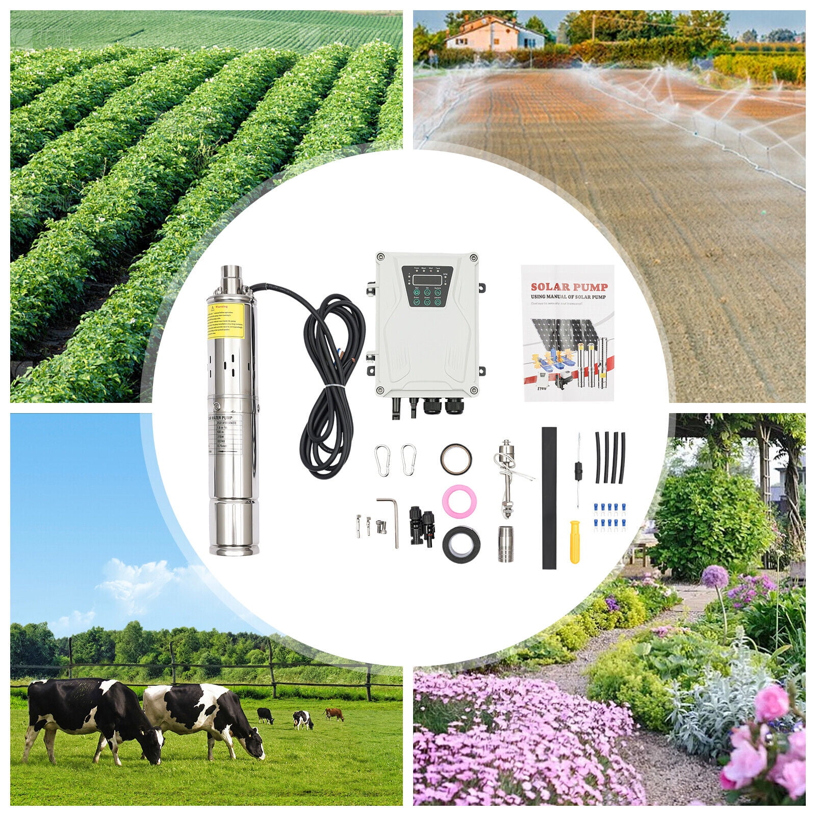 YTBW 3In 24V Dc Deep Well Solar Water Pump Submersible Max Head 100M