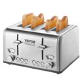 YTBW 4 Slice Stainless Steel Toaster Reheat Cancel Defrost 6 Browning