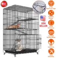 YTBW 4Tiers Cat Cages Enclosures Indoor Metal Playpen Kennel Lockable
