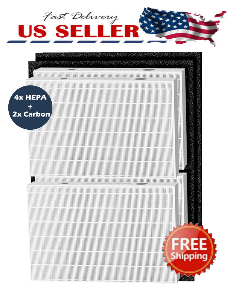 YTBW 4X True Hepa Filter + 2X Carbon For Honeywell Hpa200 Hpa201